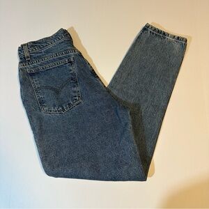 Vtg 90s Levi’s 912 tapered slim orange tab jeans Sz 9 short